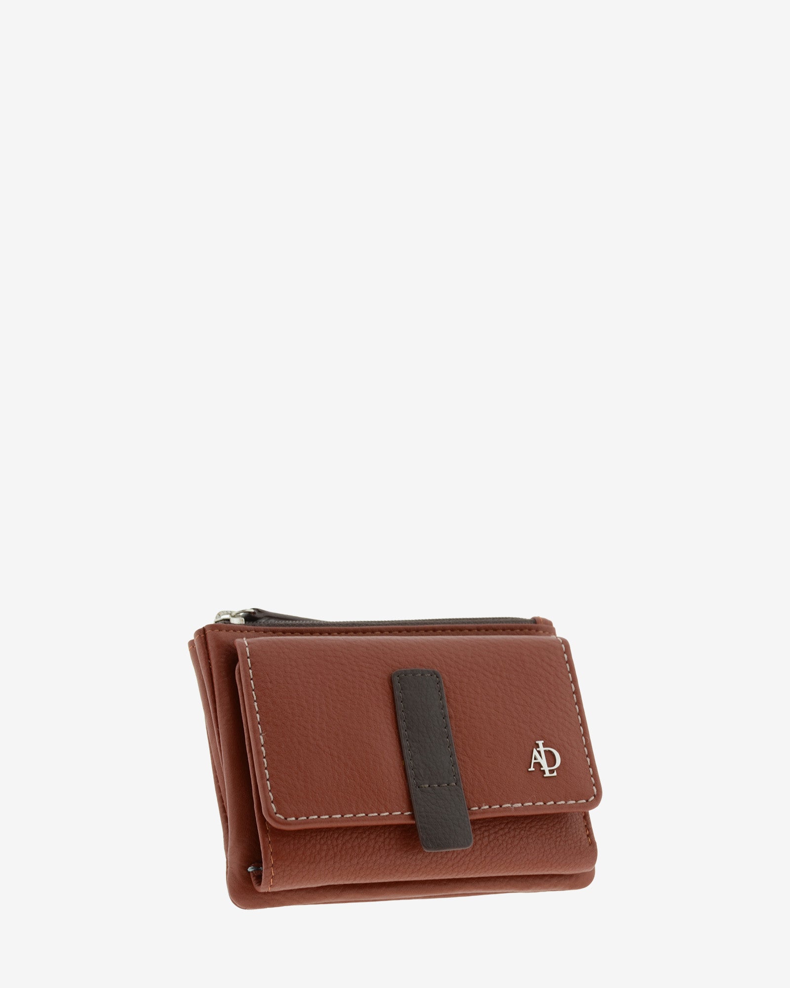 Cartera de mujer de piel pequena Adapell color chili vista diagonal frontal Ref. 4244-9