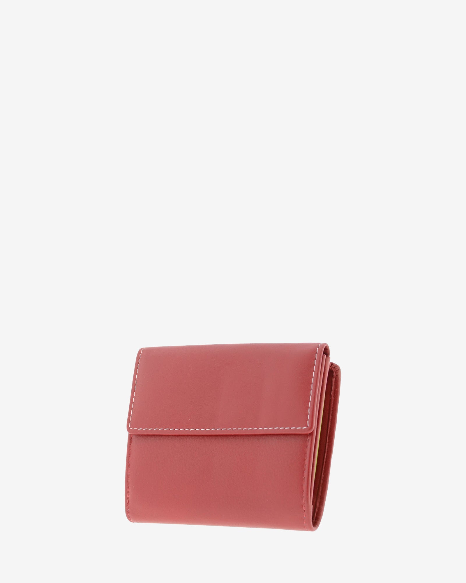 Cartera pequeña de piel roja con RFID, parte trasera con monedero de solapa, referencia 4202-3