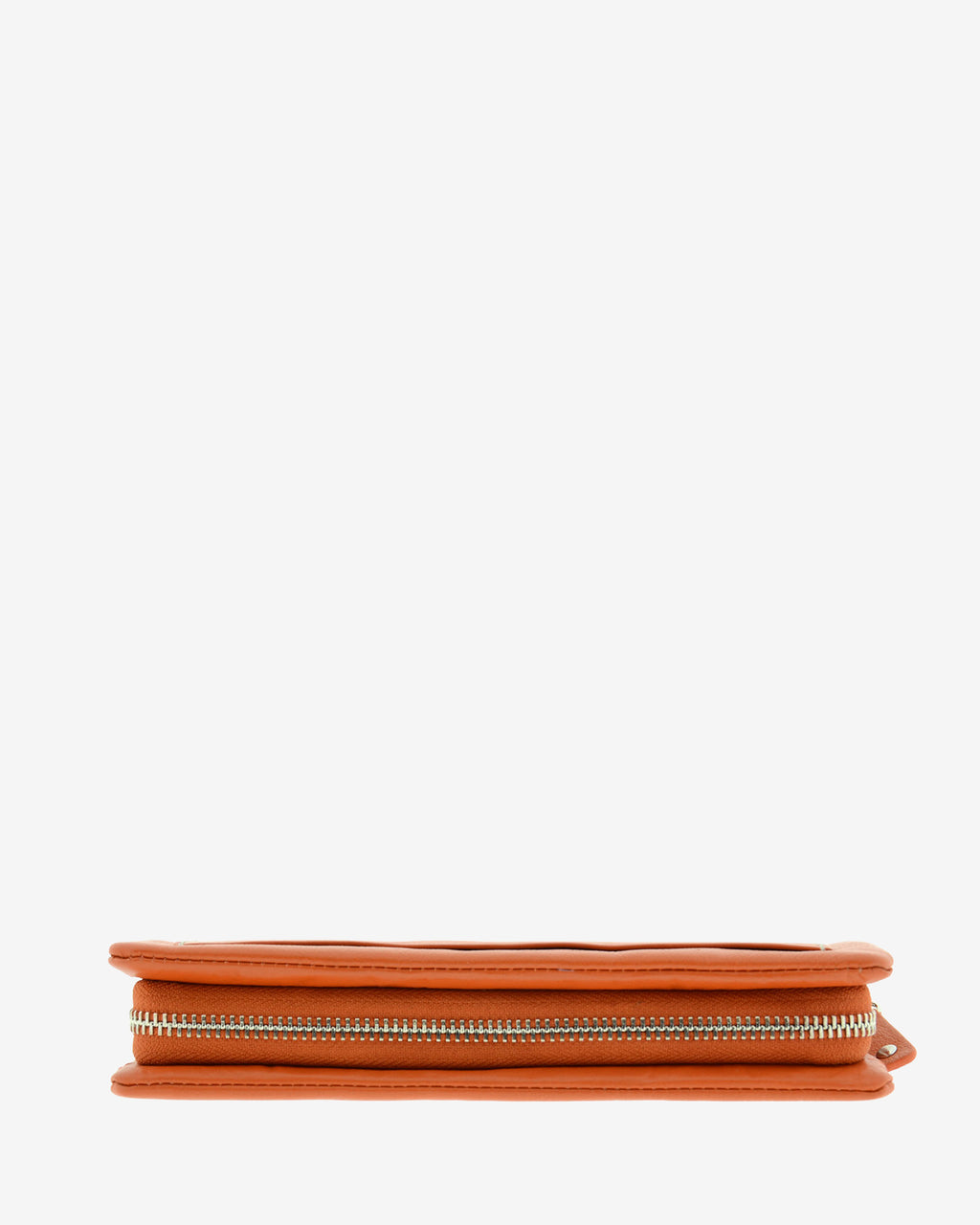 Cartera de piel napa naranja cerrada con cremallera perimetral, vista superior, 4225-9