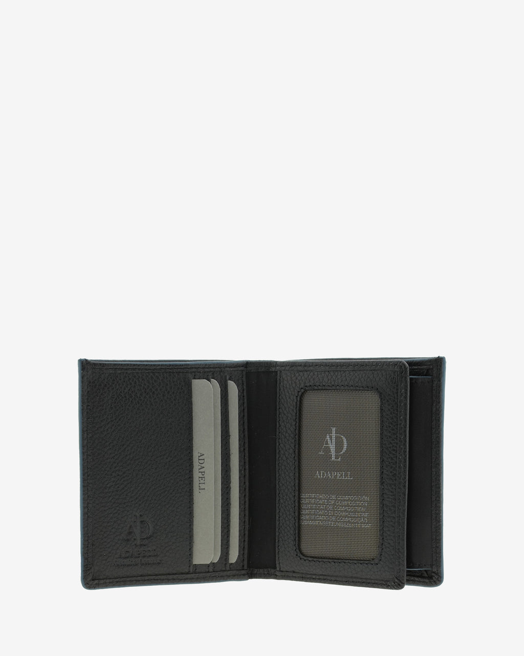 Cartera de piel negra con RFID abierta con ranuras para tarjetas, ref. 1661-1