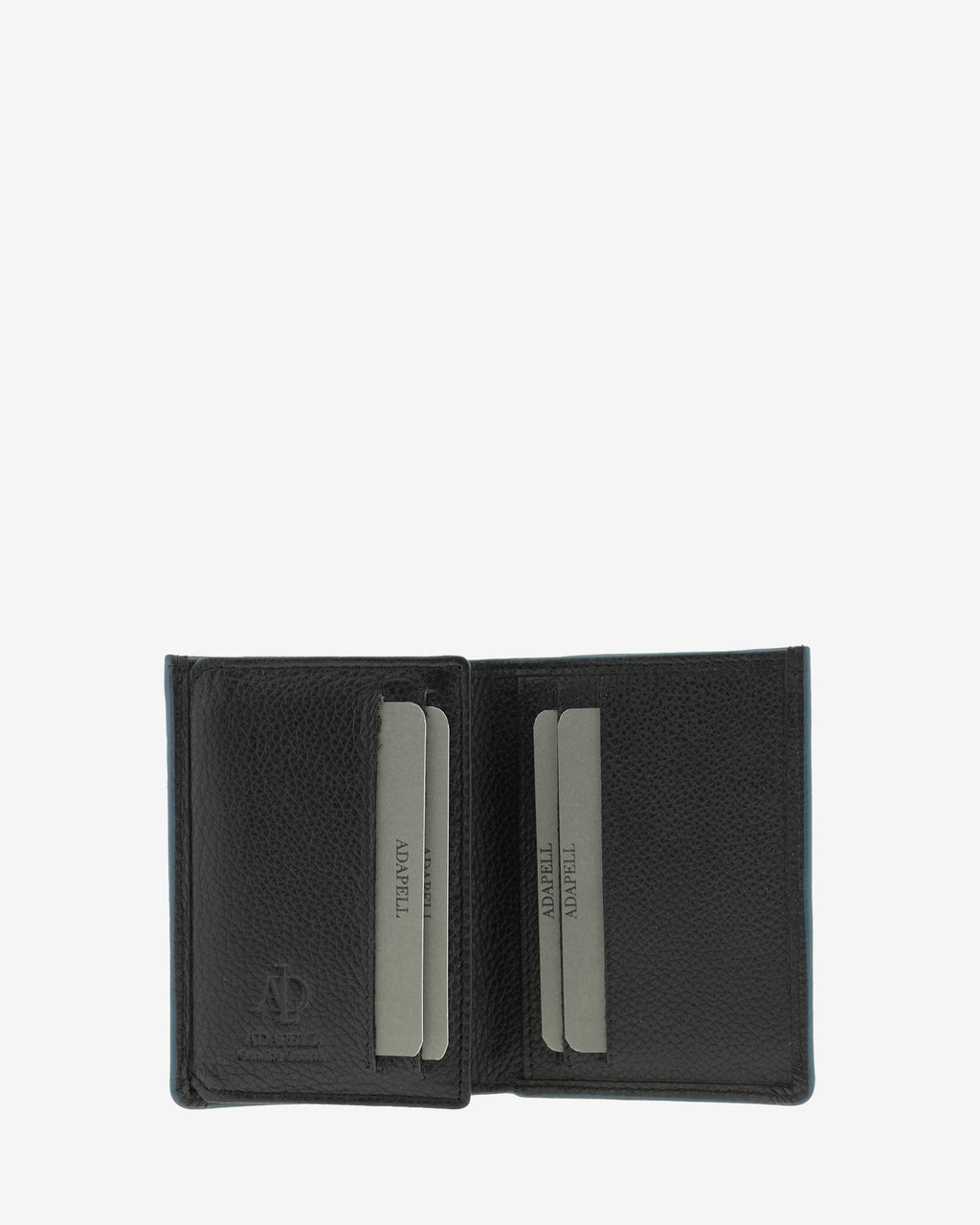 Cartera de piel negra con RFID abierta con ranuras para tarjetas, ref. 1660-1