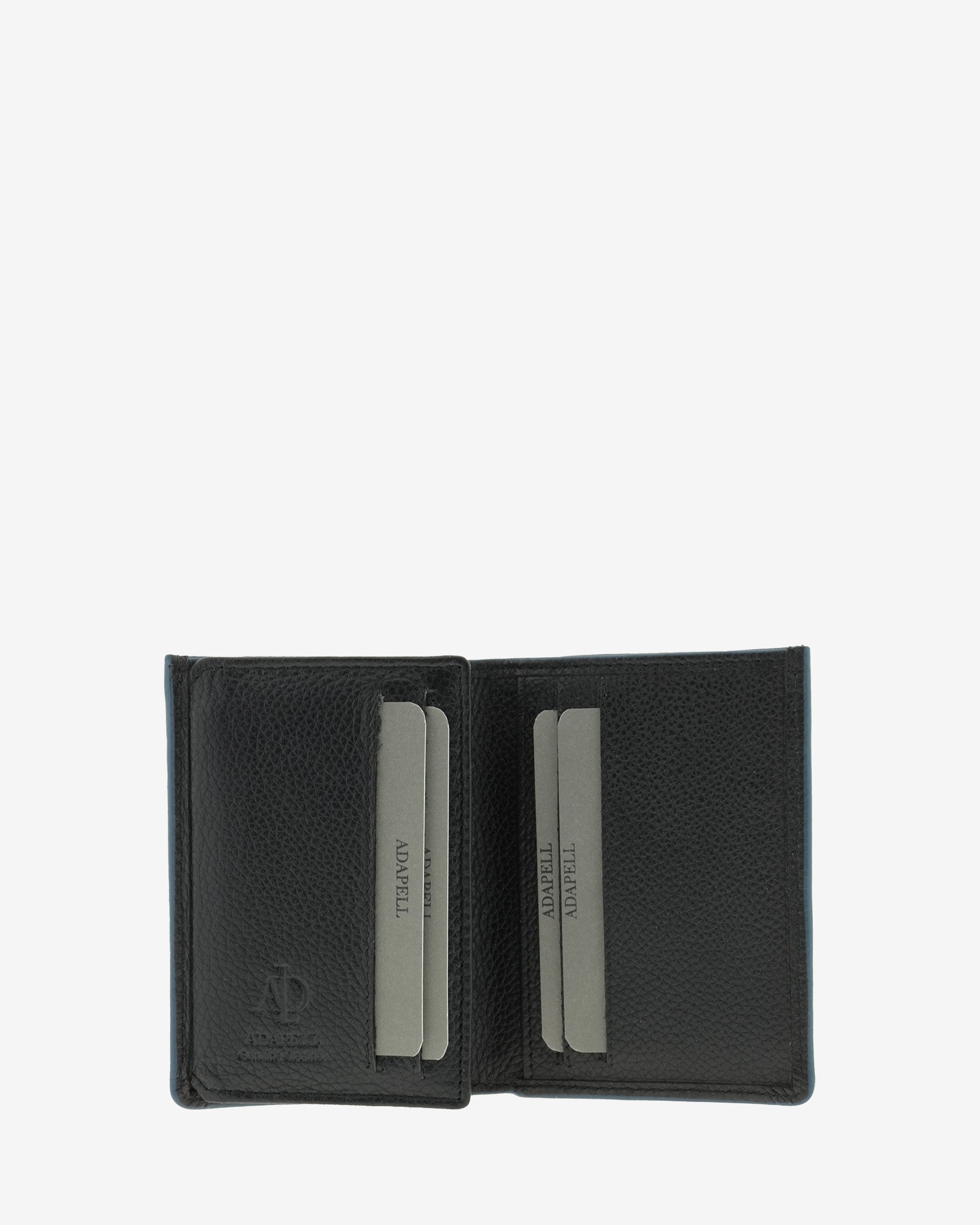 Cartera de piel negra con RFID abierta con ranuras para tarjetas, ref. 1660-1