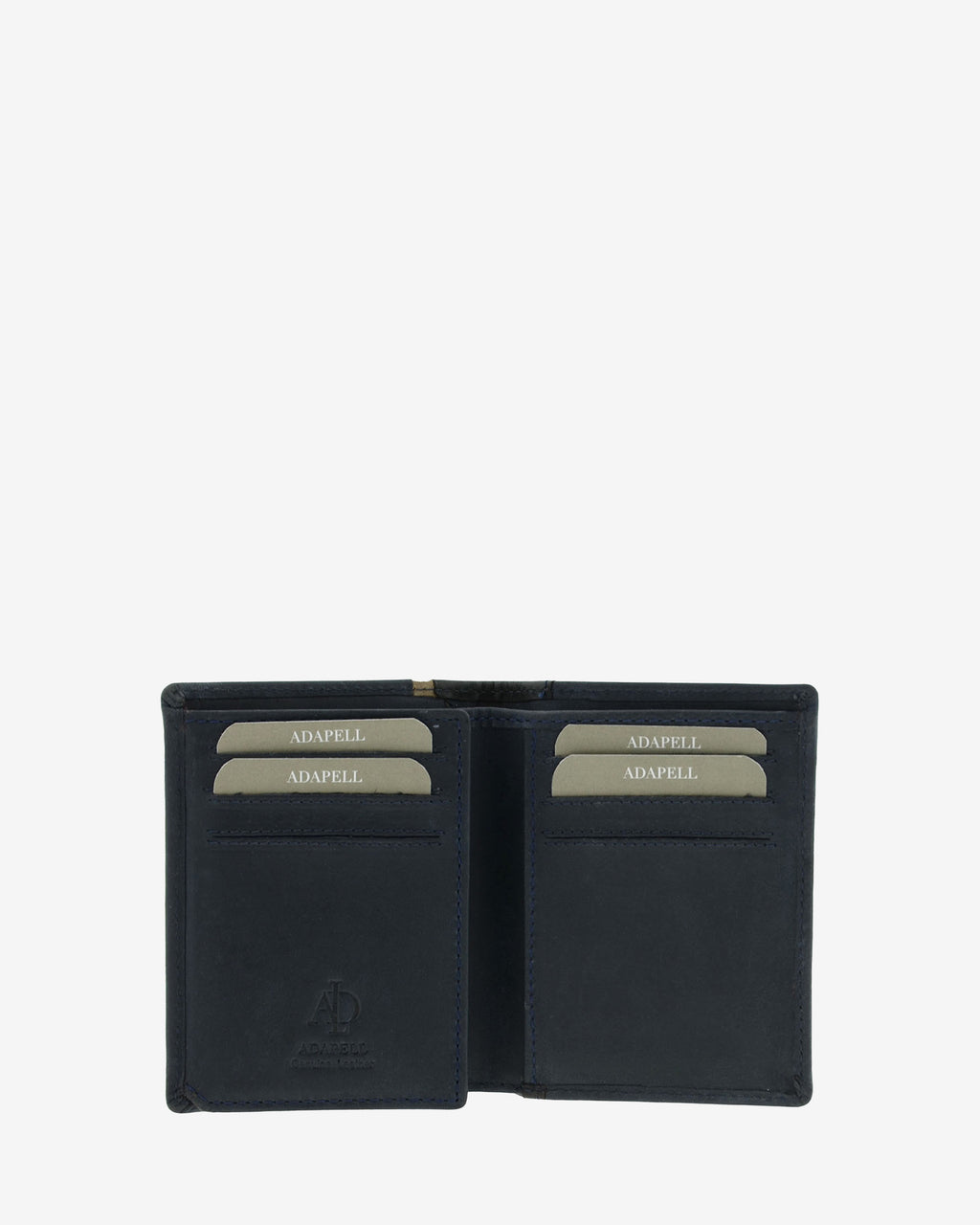 Cartera de piel Oxford marino abierta con ranuras para tarjetas y compartimentos interiores, ref. 1642-20