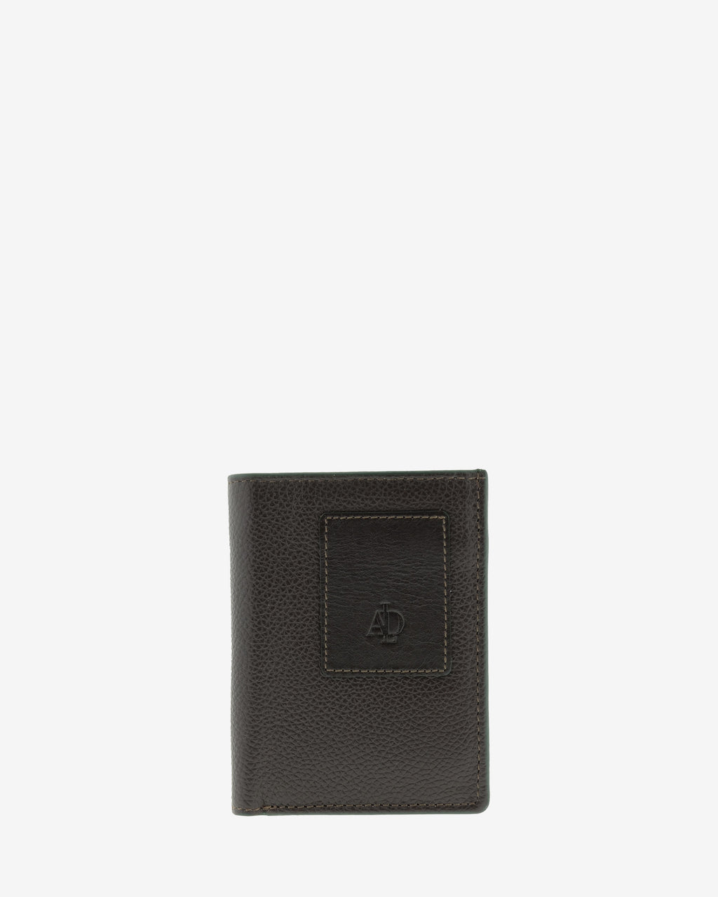 Cartera de piel marron con RFID cerrada, vista frontal, ref. 1664-2