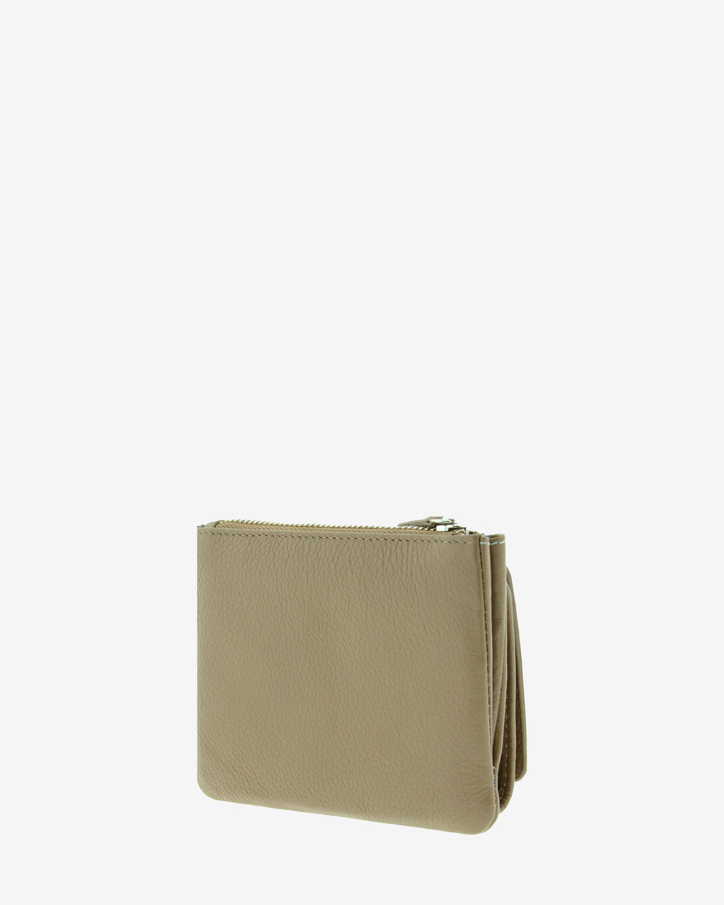Cartera en piel napa topo con monedero exterior con cremallera, vista trasera, 4227-12