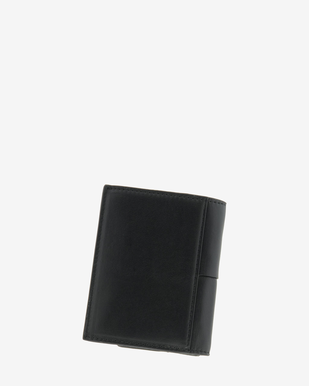 Cartera vertical de piel color negro, vista diagonal trasera, ref. 1665-1
