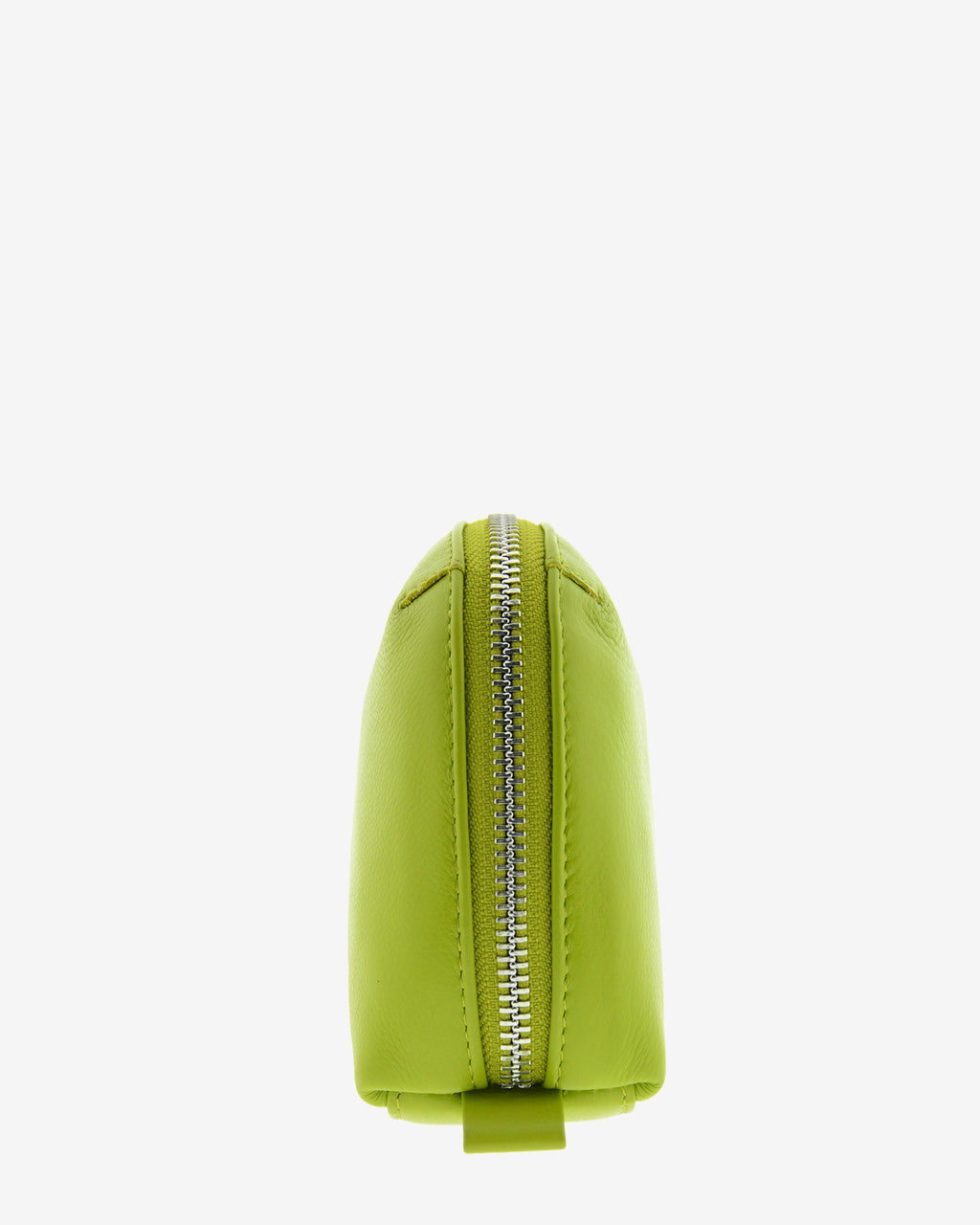 Tech pouch, estuche tecnológico en piel auténtica en color lima, ref. 8085-17,  con RFID y cierre de cremallera, vista lateral