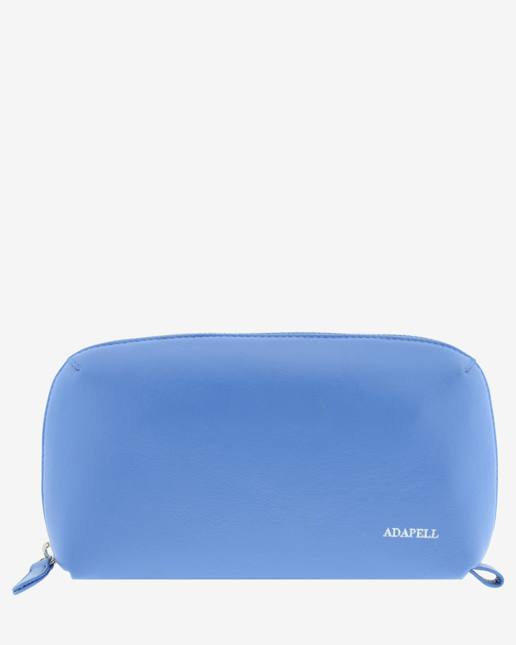 Tech pouch, estuche tecnológico en piel auténtica en color azul, ref. 8085-14,  con RFID y cierre de cremallera, vista frontal
