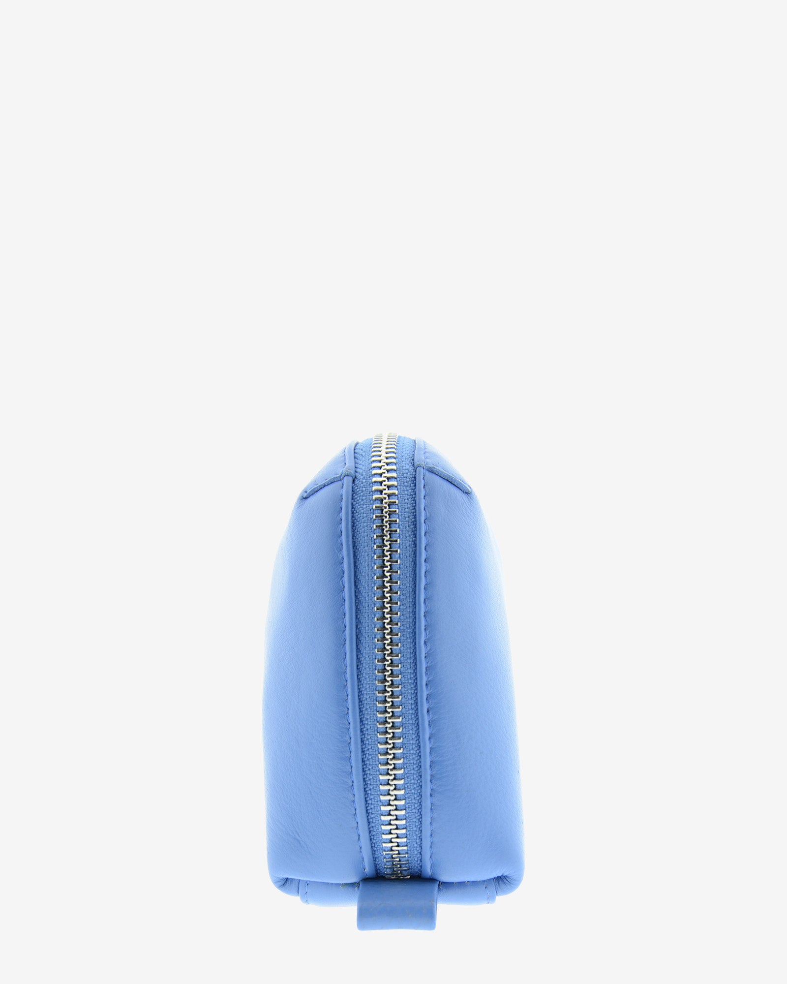 Tech pouch, estuche tecnológico en piel auténtica en color azul, ref. 8085-14,  con RFID y cierre de cremallera, vista lateral