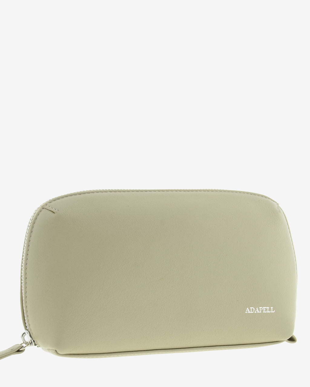 Tech pouch, estuche tecnológico en piel auténtica en color ice stone, ref. 8085-12,  con RFID y cierre de cremallera, vista diagonal frontal
