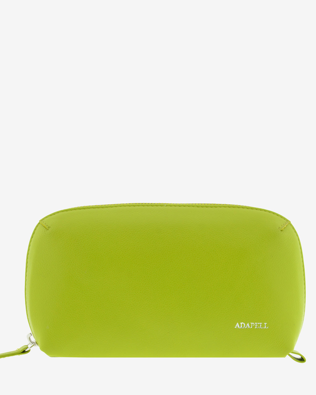 Tech pouch, estuche tecnológico en piel auténtica en color lima, ref. 8085-17,  con RFID y cierre de cremallera, vista frontal