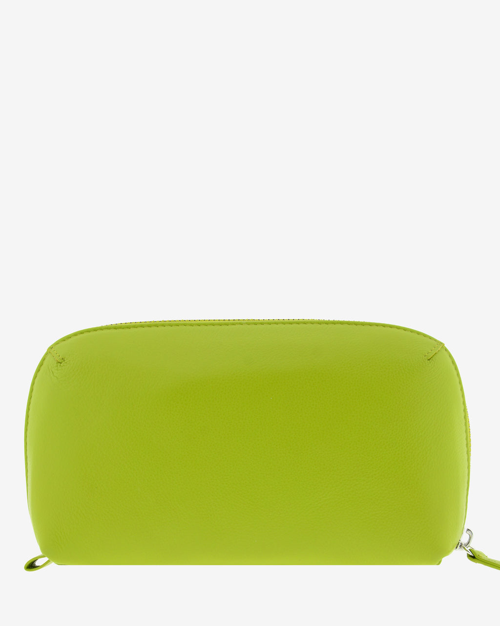 Tech pouch, estuche tecnológico en piel auténtica en color lima, ref. 8085-17,  con RFID y cierre de cremallera, vista trasera