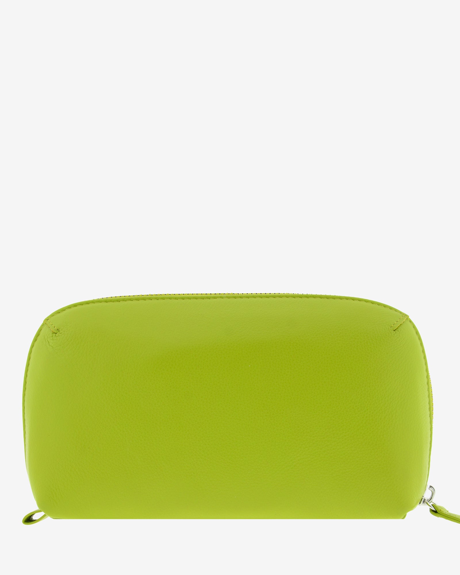 Tech pouch, estuche tecnológico en piel auténtica en color lima, ref. 8085-17,  con RFID y cierre de cremallera, vista trasera
