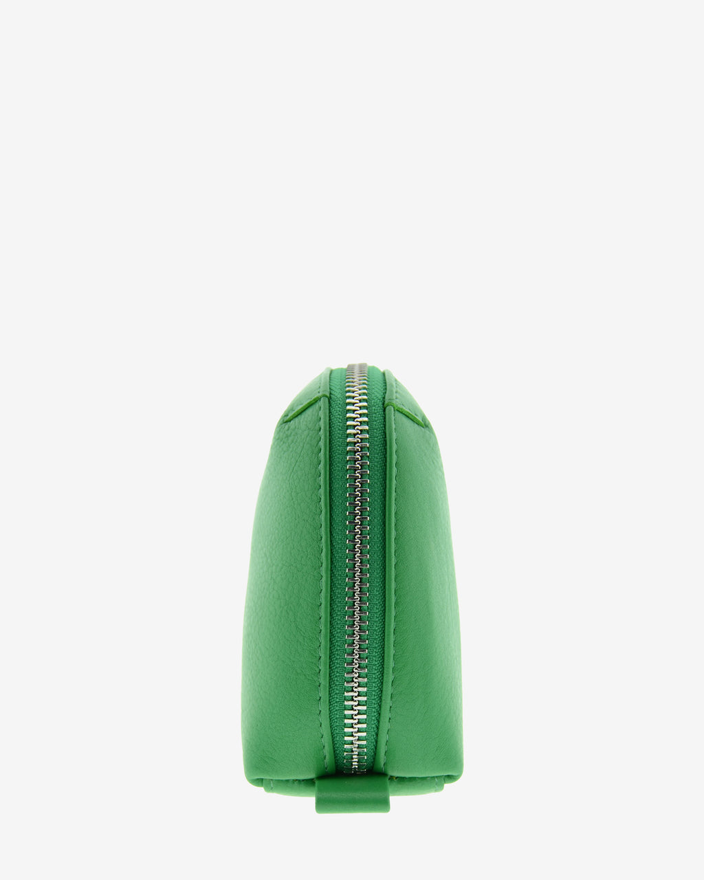 Tech pouch, estuche tecnológico ref. 8085-5, en piel auténtica en color verde y cierre de cremallera, vista lateral