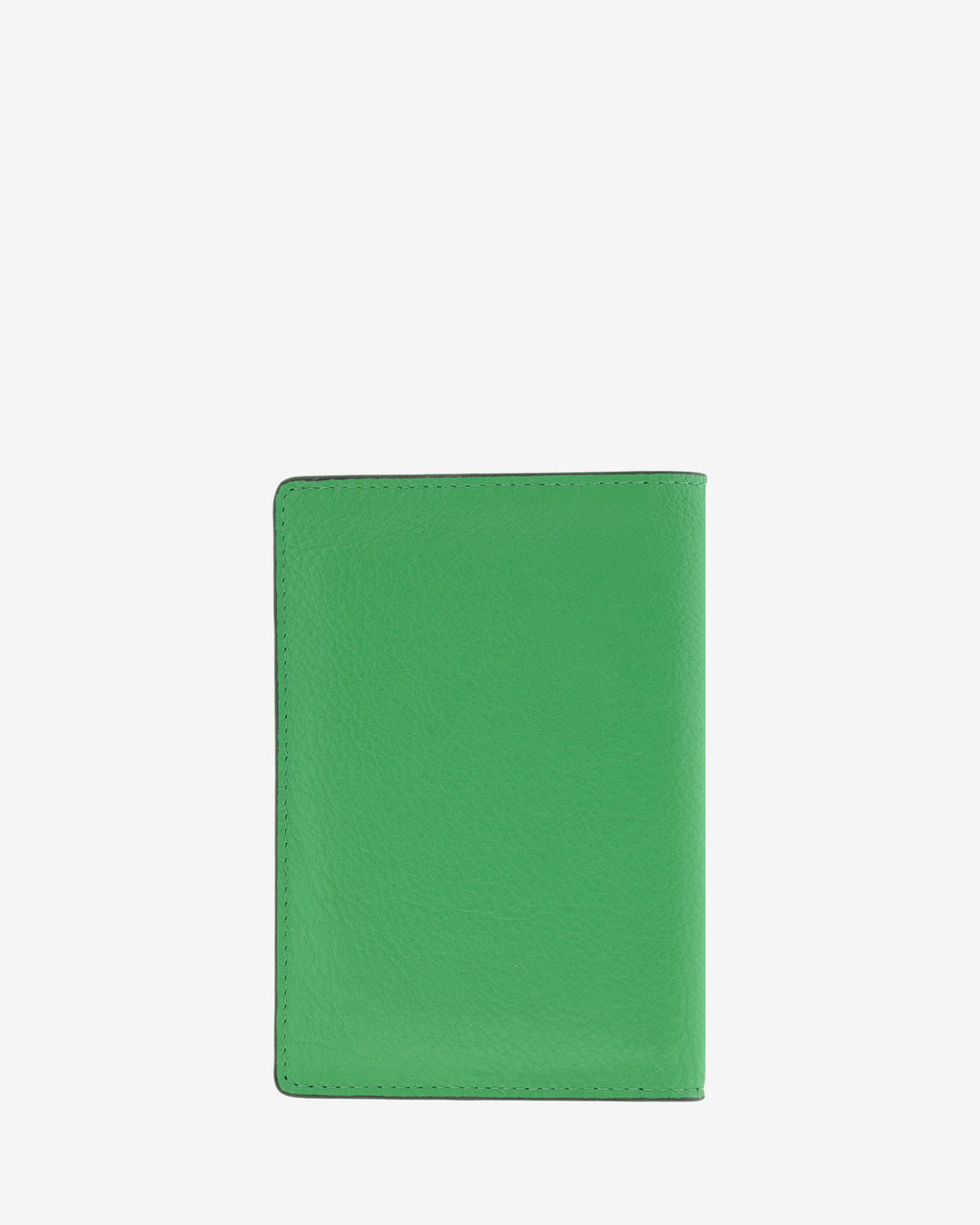 Funda pasaporte en piel auténtica muy suave de color verde y cantos en negro, ref. 8087-5, con protección RFID, vista trasera 