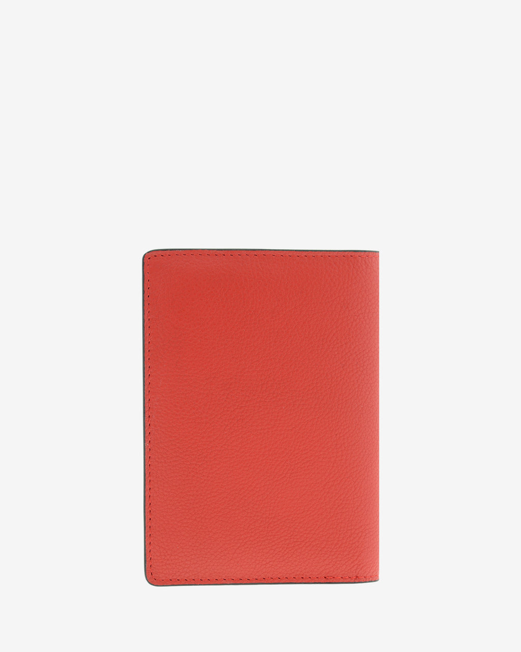Funda pasaporte en piel auténtica muy suave de color rojo y cantos en negro, ref. 8087-3, con protección RFID, vista trasera