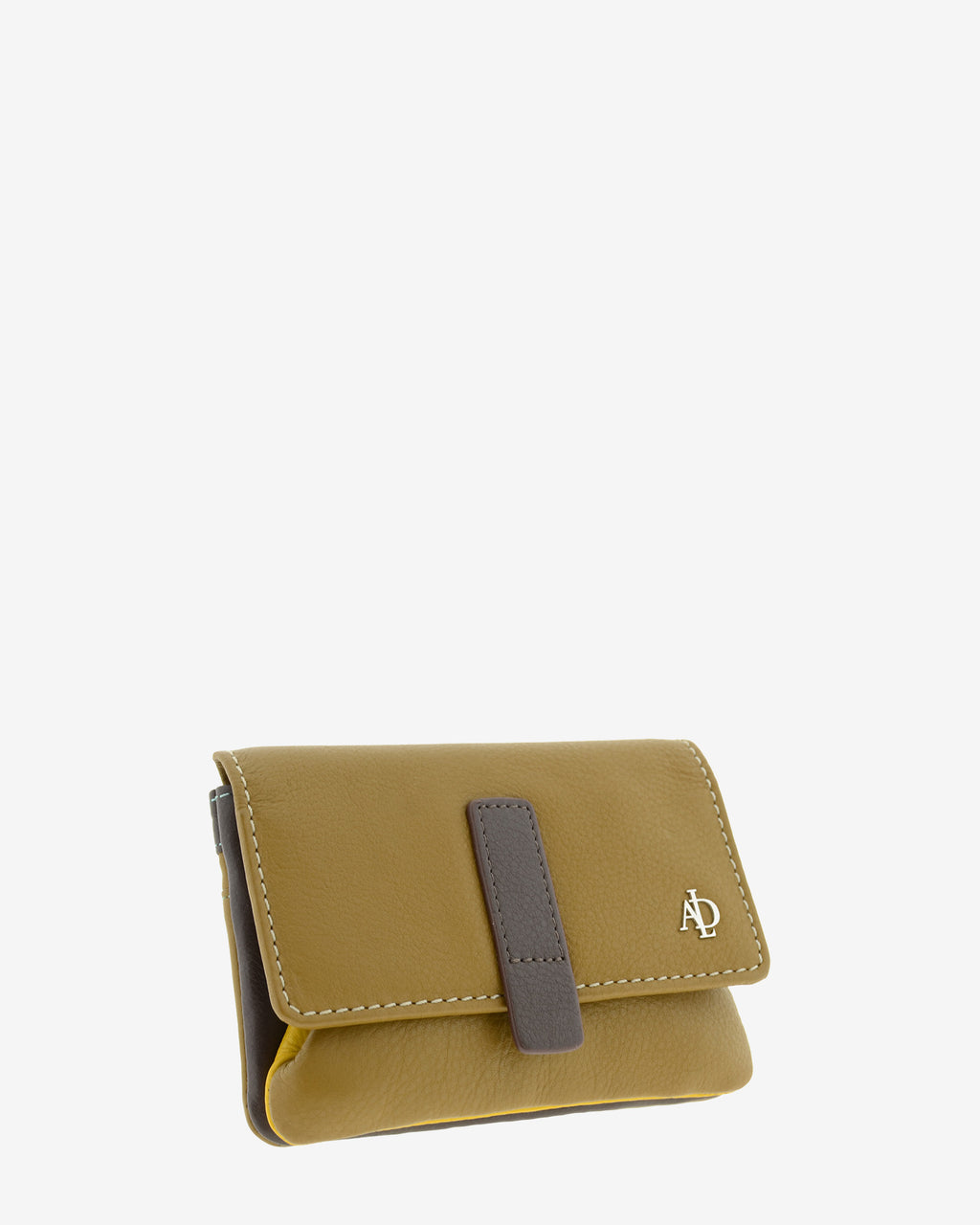 Monedero de mujer de piel en color bronce vista diagonal frontal ref. 4245-2