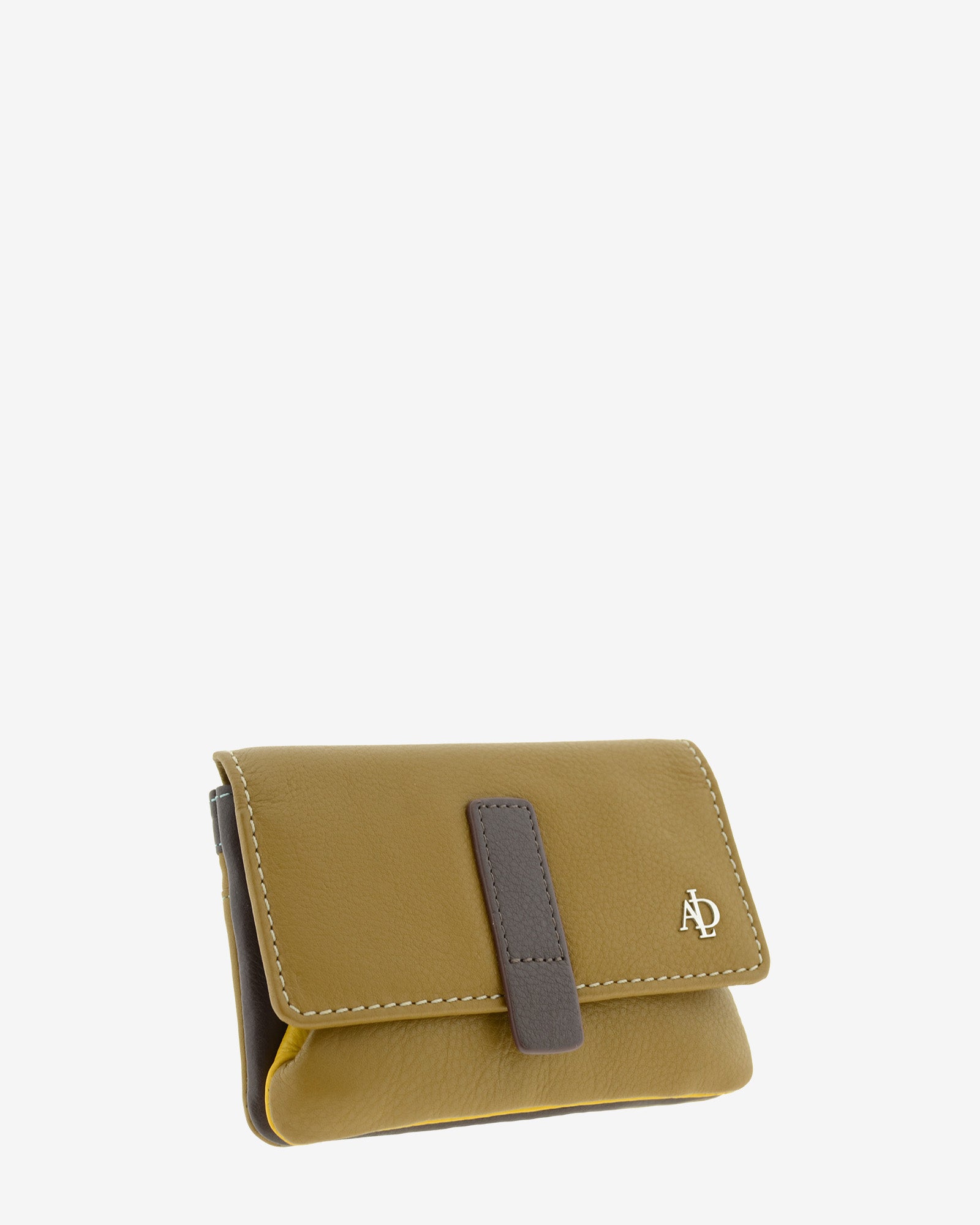 Monedero de mujer de piel en color bronce vista diagonal frontal ref. 4245-2