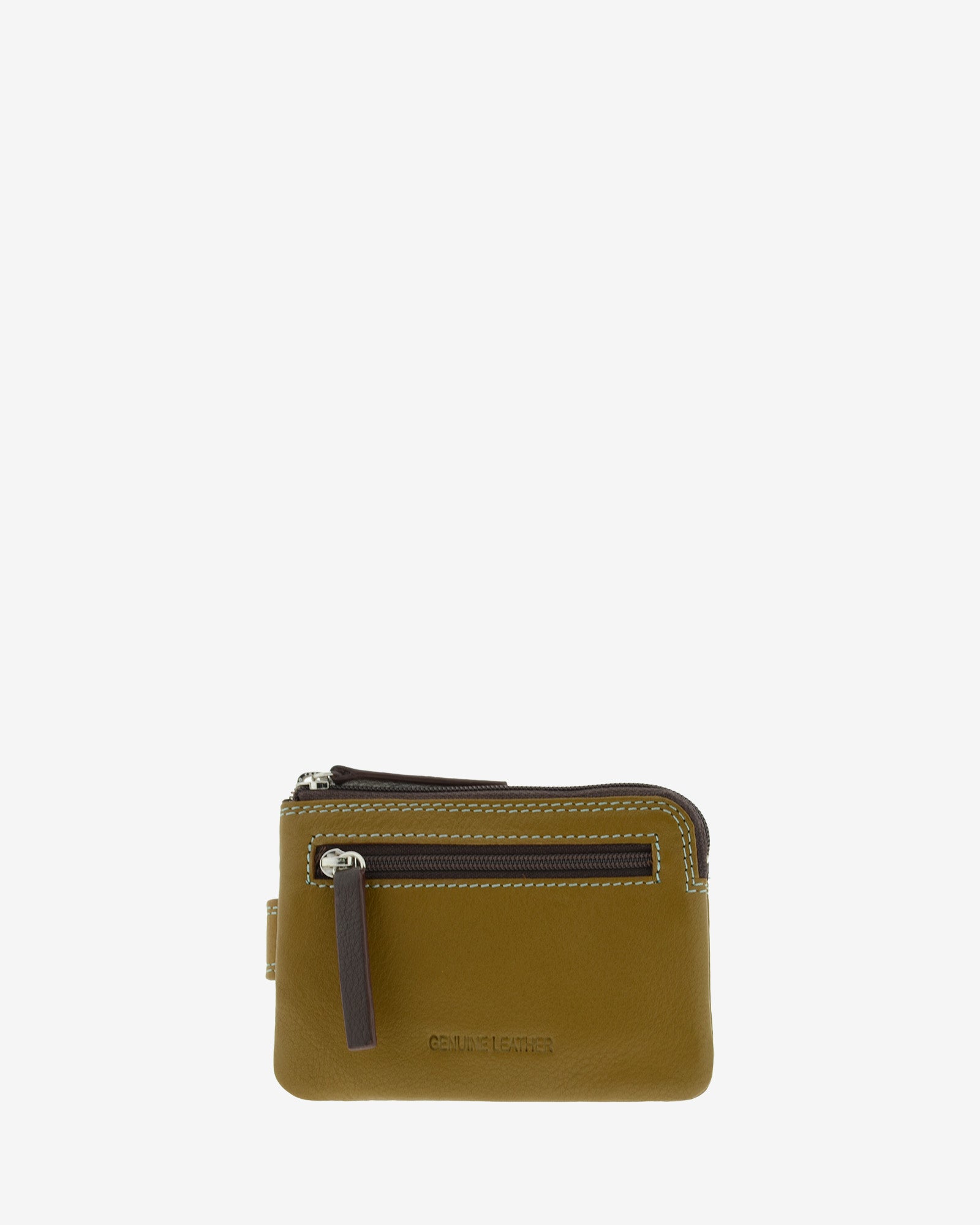 Monedero tarjetero de piel Adapell en color bronce con cierre de cremallera ref. 4247-2 vista trasera