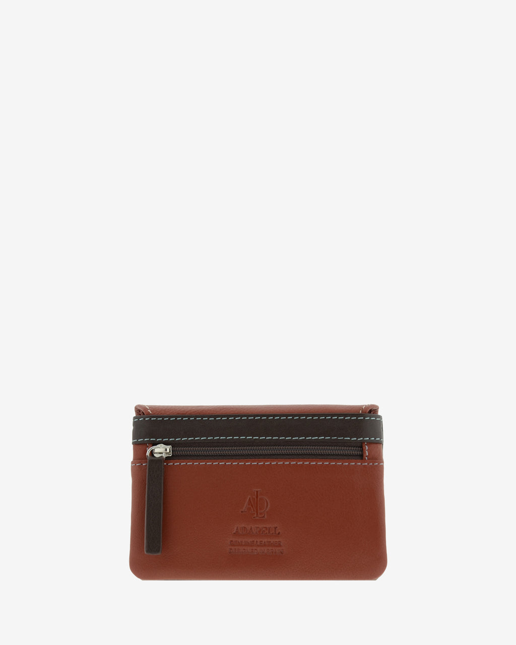 Monedero de mujer de piel Adapell en color chili vista trasera con cremallera ref. 4245-9