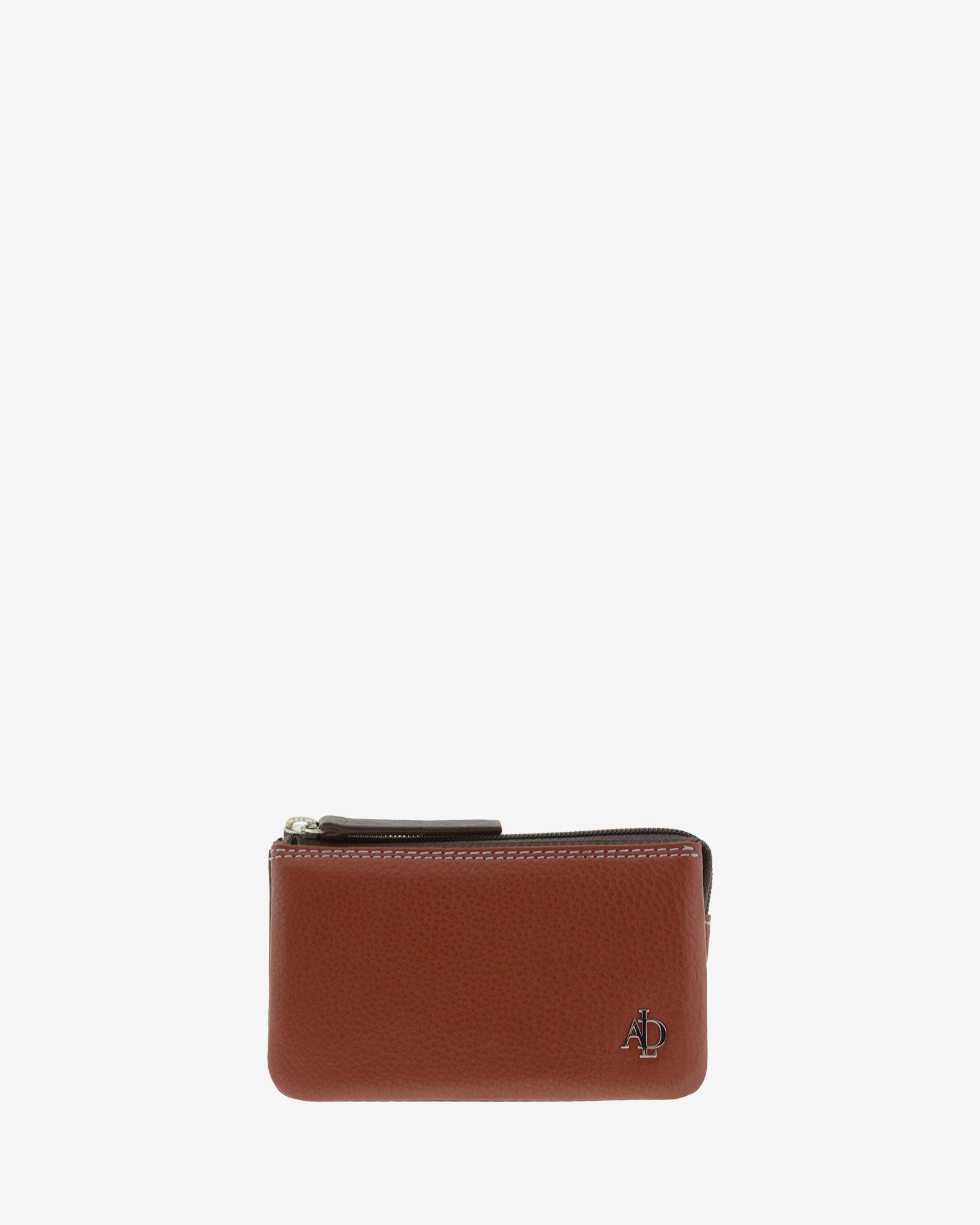 Monedero tarjetero de piel Adapell en color bronce con cierre de cremallera ref. 4246-9 vista frontal.
