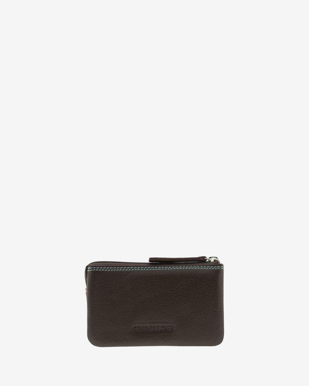 Monedero tarjetero de piel Adapell en color bronce con cierre de cremallera ref. 4246-9 vista trasera en marron chocolate.