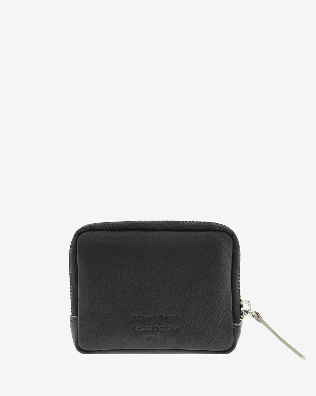 Monedero unisex de piel auténtica, ref. 8086-1, en color negro, con RFID, cremallera exterior y logo Adapell - Vista trasera